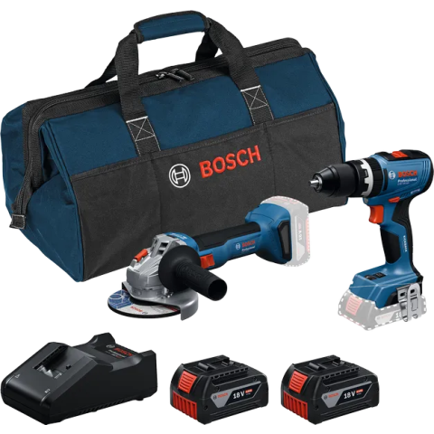 GSB 18V-65 + GWS 18V-8 + 2 batteries GBA 4.0Ah + GAL 18V-40 + sac RAF - BOSCH - 0615A5008Z