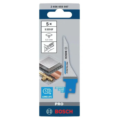 Jeu de 5 lames de scie PRO Thin Metal S325GF - BOSCH - 2608658987