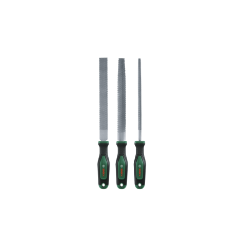 Set de 3 râpes (râpes a bois robustes plates/rondes/demi-rondes acier au carbone dur) - BOSCH - 1600A02ZB1