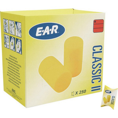 Bouchons d'oreilles Classic II, Modèle : 250 paquets de poches d'1 paire dans la boîte