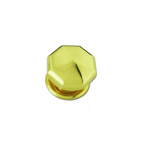 Bouton de porte d'entrée diamant sur rosace laiton poli