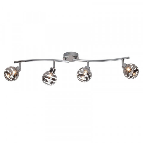 Brilliant  plafonnier theron  métal/verre spot led 4 lumières 33 w g9 chrome