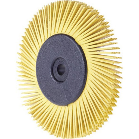 Brosse Radiale Bristle Brush BB-ZB, Ø x Épais. : 150 x 12 mm, Grain 80, Couleur jaune, Nombre de segments : 8
