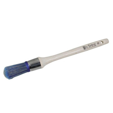 Brosses rondes à rechampir soie synthétique bleue manche bois verni- ø 29