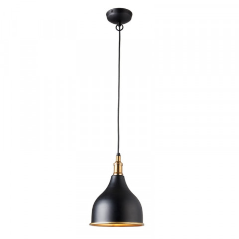 Suspension dickens, noir mat et laiton