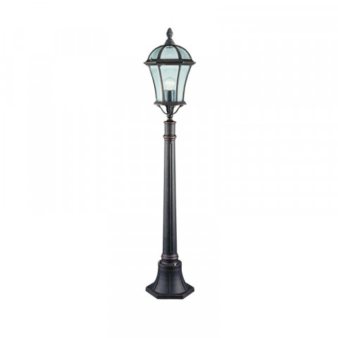 Lampadaire 133 cm capri, en aluminium et verre, marron rustique
