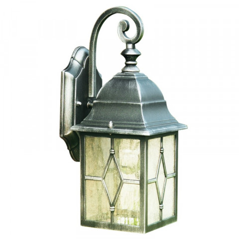 Applique genoa 15 cm, en aluminium et verre, noir argent