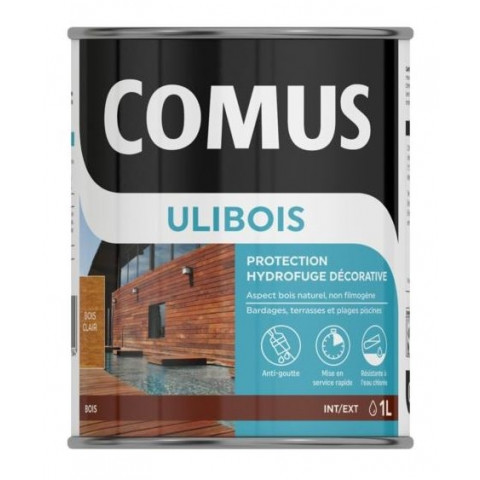 Ulibois - protection hydrofuge décorative à base de résines acryliques en phase aqueuse pour toutes essences de bois - comus