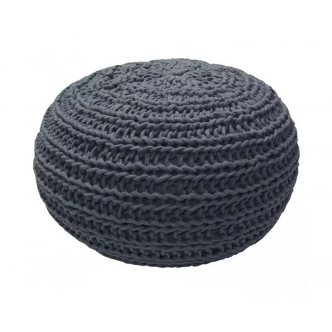 Overseas pouf tricoté 30 x 50 cm denim