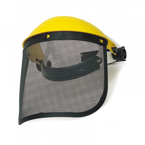Casque de protection singer a visiere grillagee relevable en inox 305 x 195 mm professionnel