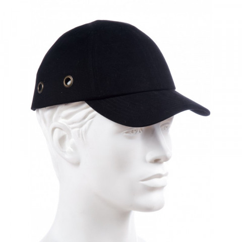 Casquette de protection singer anti heurt noire avec calotte moulee abs et visiere toile reglable par grip au dos