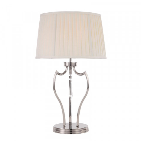Lampe pimlico, nickel poli, avec abat-jour