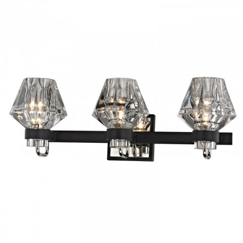 Applique murale noire loft 3 ampoules 20 cm