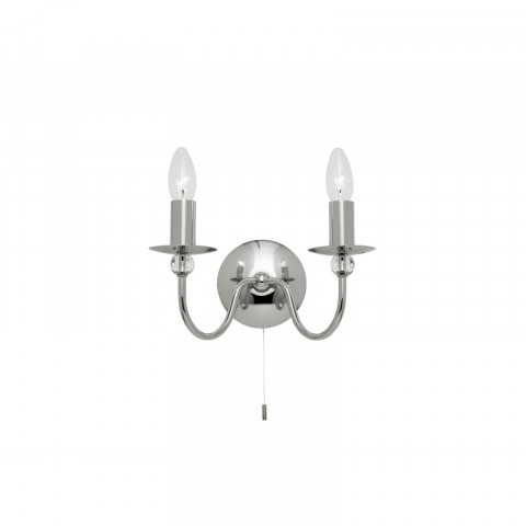 Applique parkstone, chrome et verre, 2 ampoules