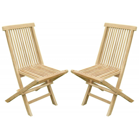 Lot de 2 chaises pliantes jenae teck premium