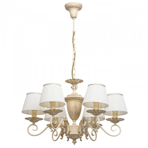 Chandelier beige classic 6 ampoules 85 cm