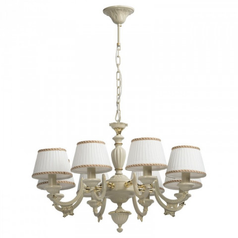 Chandelier beige classic 8 ampoules 85 cm