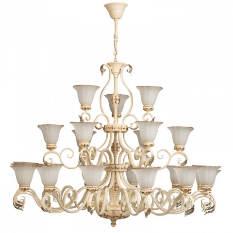 Chandelier beige country 21 ampoules 260 cm