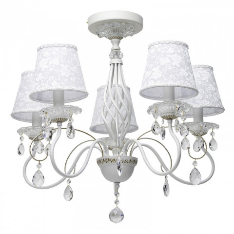Chandelier blanc elegance 5 ampoules 58 cm