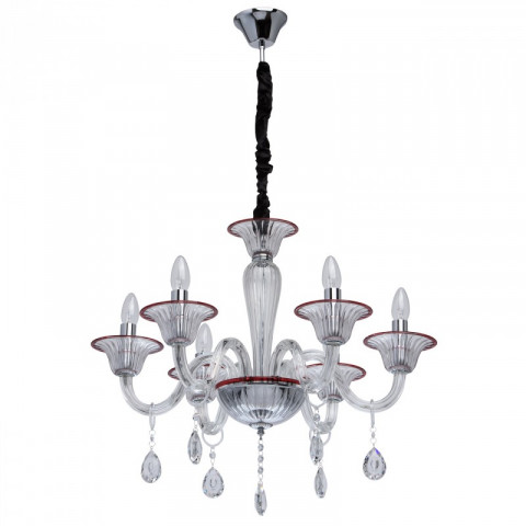 Chandelier blanc elegance 6 ampoules 110 cm