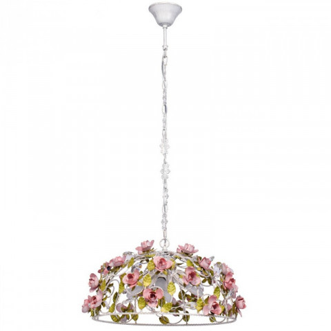 Chandelier blanc flora 4 ampoules 116 cm