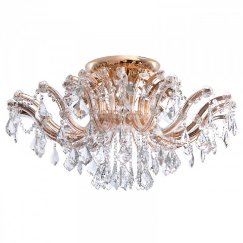 Chandelier doré crystal 6 ampoules 40 cm