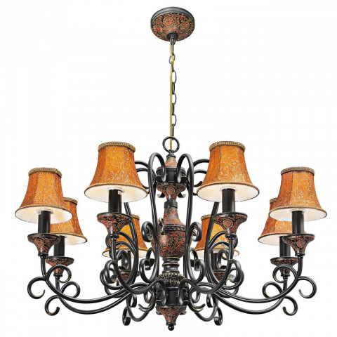 Chandelier marron country 8 ampoules 220 cm