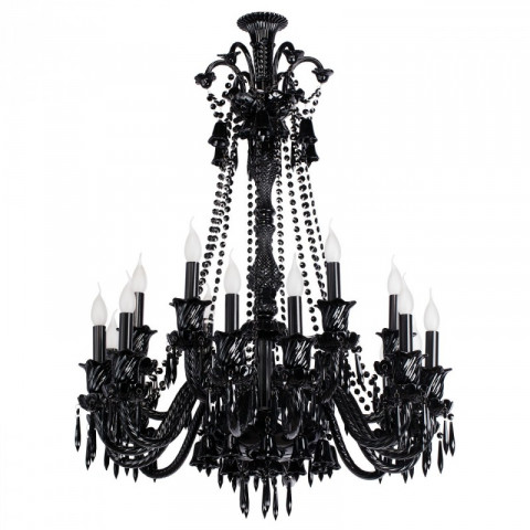 Chandelier noir classic 18 ampoules 170 cm