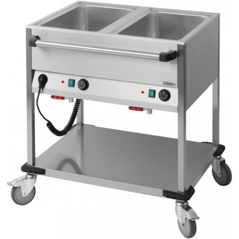 Chariot bain-marie à eau 2 x gn 1/1  ccbm2h