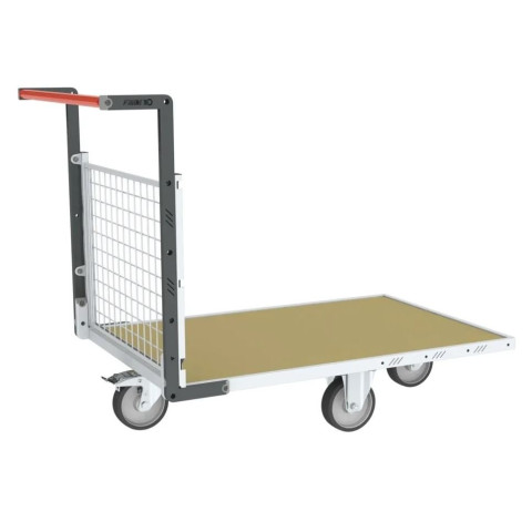 Chariot modulaire grillagé 1 dossier plateau bois 1200 x 800 mm roues losange 500 kg - 806724741