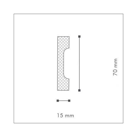 Cimaise c9 polystyrène hd decoflair (70 mm x 15 mm) - nmc