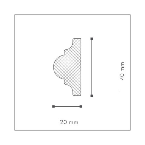 Cimaise co2 polystyrène hd decoflair (40 mm x 20 mm) - nmc