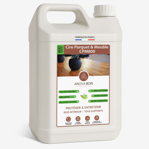 Cire parquet et meuble CPM800 - Cire incolore pour bois AnovaBois - Conditionnement au choix