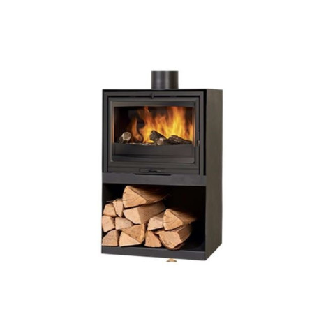 Poêle à bois GODIN Grand Chinon 11kW - Noir / acier émaillé - 362115