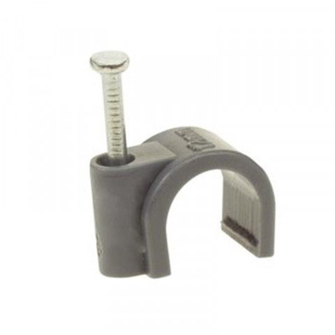Clip De Fixation Rond, Gris, 16Mm (50Pcs/Boîte)