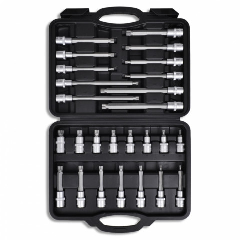 Coffret de 26 pièces douille embouts longues à 12 pans outils garage atelier bricolage Helloshop26 3402081