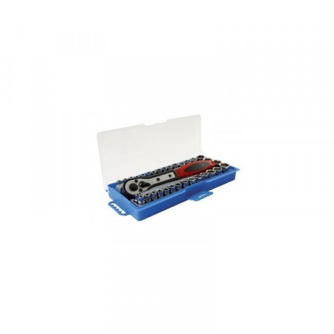 Coffret vissage cliquet douilles chrome 39 pcs pouces et métriques outils atelier bricolage helloshop26 3417049