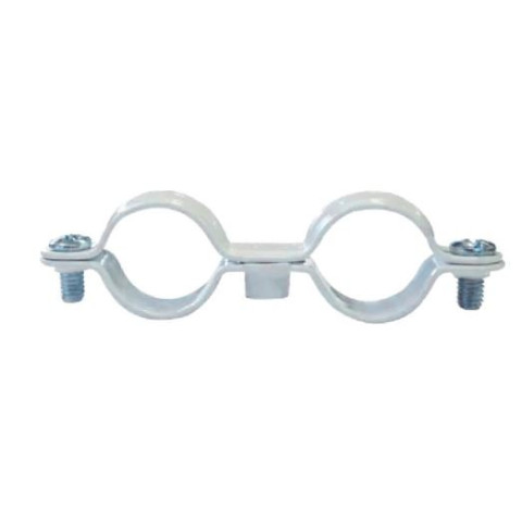 Boite de 50 colliers métalliques blancs doubles Ø18/20 - 53520