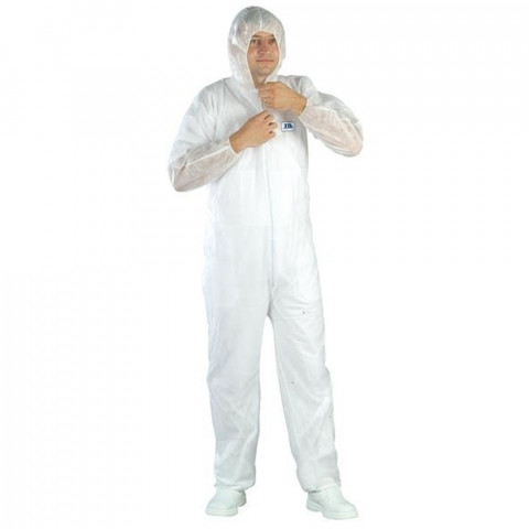 Combinaison de protection avec cagoule tidy professional white spp (lot de 50)