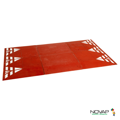 Coussin berlinois, ralentisseur conforme CEREMA - 3 m - Rouge - NOVAP - 6100324
