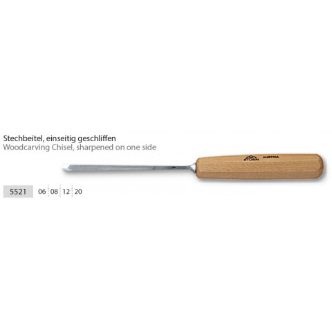 Couteau à sculpteur,long,poli,forme 21 - 20 mm