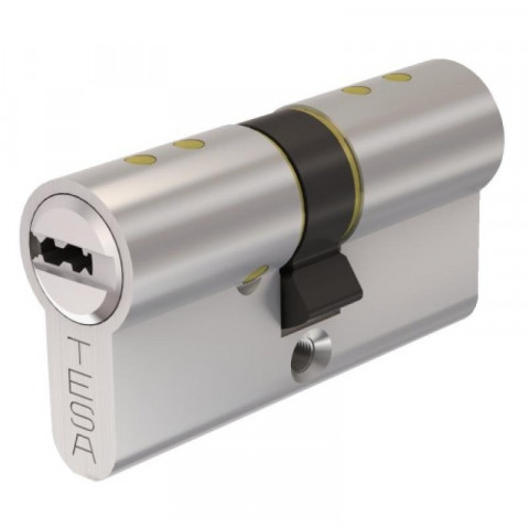 Cylindre double type tx80 vd en 40 x 40 laiton nickelé 5 clés