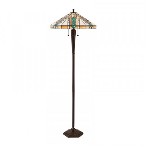 Lampadaire lloyd, verre et laiton