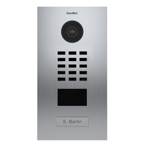 Portier vidéo ip 1 sonnette avec lecteur de badge rfid - doorbird d2101v - finition : brillant chromé