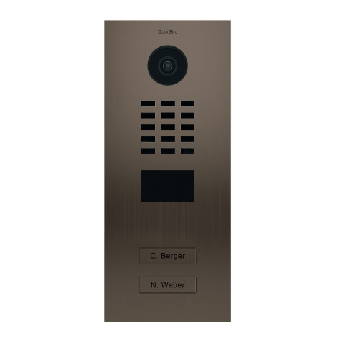 Portier vidéo ip multi-utilisateurs 2 sonnettes - doorbird d2102bv bronze