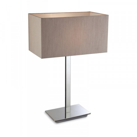 Lampe prince, acier, avec abat-jour perle