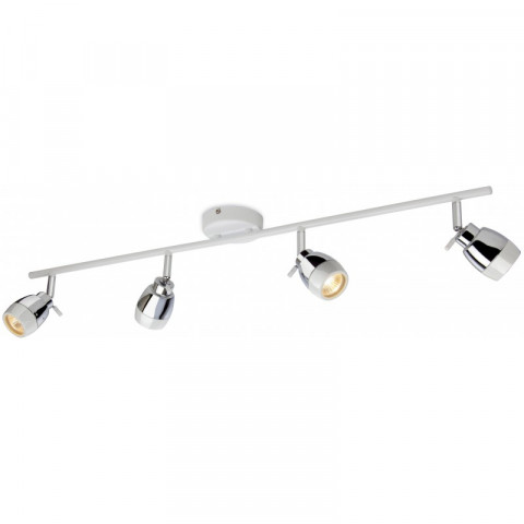 Plafonnier 4 ampoules marine, chrome / blanc