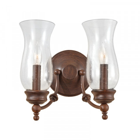 Applique pickering lane, bronze et verre, 2 ampoules