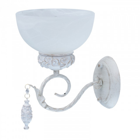 Applique murale blanche classic 1 ampoule 28 cm