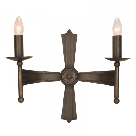 Applique cromwell, bronze vieilli, 2 ampoules